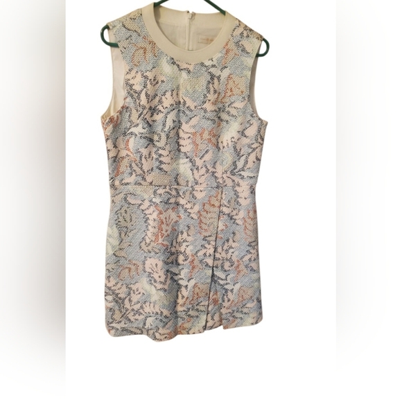 Tory Burch Dahlia Ivory Stretch Jacquard Dress, NWT, Size 12 - Picture 3 of 6